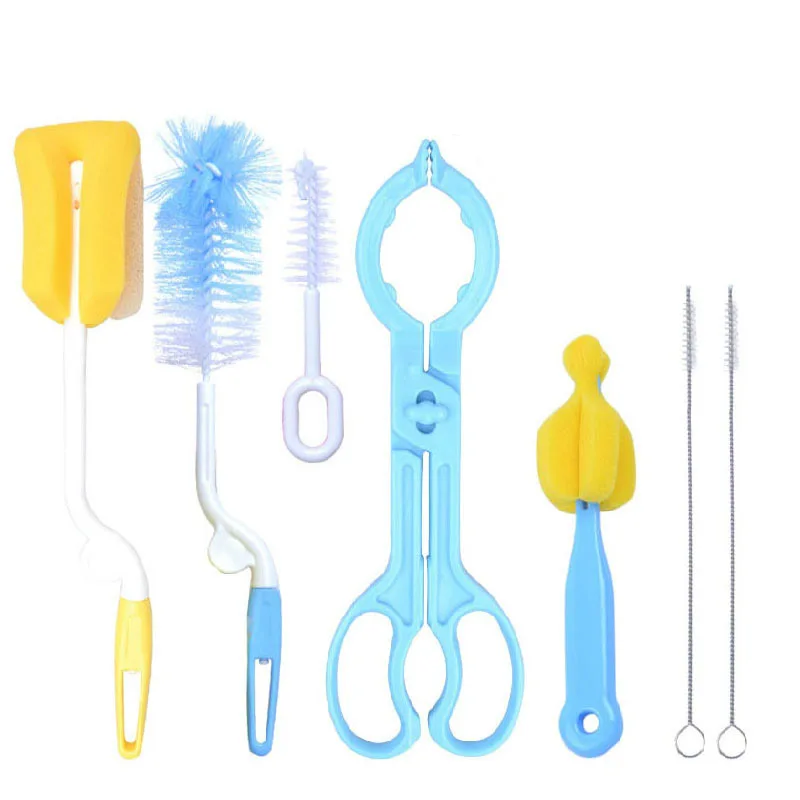 Семикомпонентный Пинцет для чистки нейлоновая соломенная бутылочная щетка с