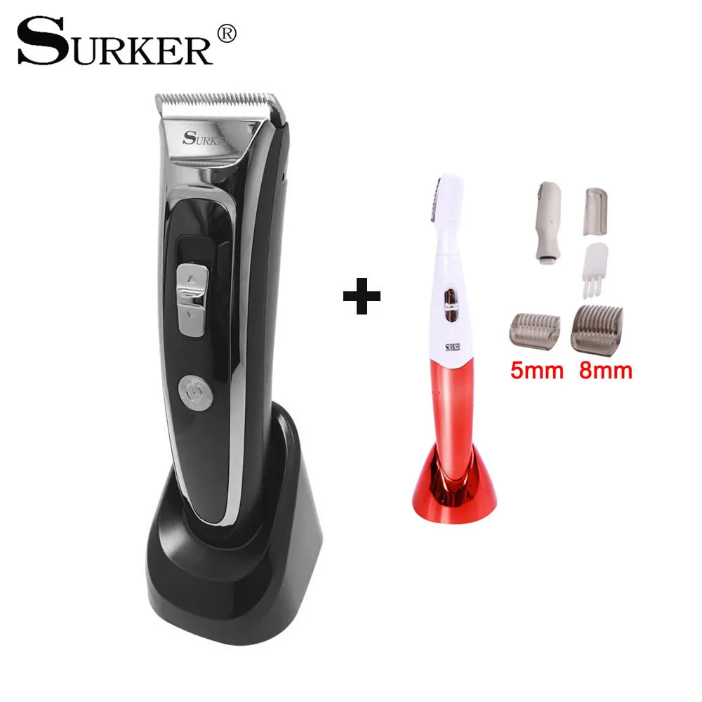 Clipper Trimmer 2 SURKER профессиональная перезаряжаемая машинка для стрижки волос, Мужская Беспроводная Машинка для стрижки волос со светодиодным дисплеем, набор для стрижки, керамическое лезвие для бритья - Цвет: Clipper Trimmer 2