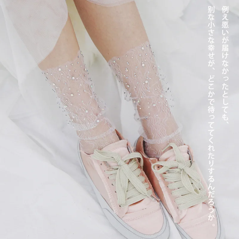 5 пар/лот женские сексуальные тонкие носки весна-лето из тюля прозрачные | Женская