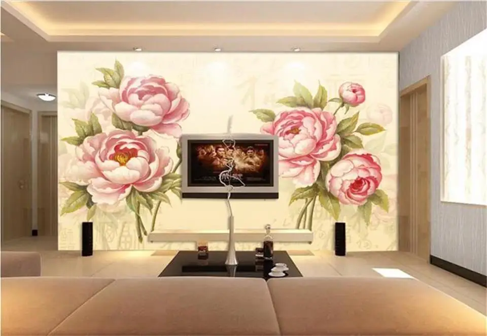 

Пользовательские 3d фото обои Гостиная росписи акварель ретро роза цветок 3d картина диван ТВ фон обои нетканые росписи