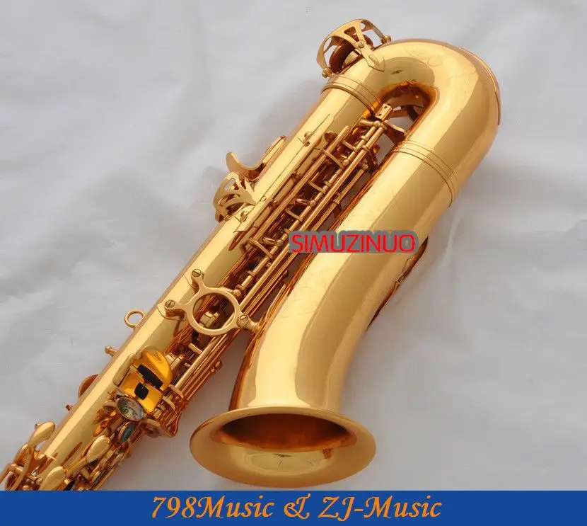 Золотой C мелодия саксофон Sax High F# Абалон ключи Бесплатный чехол