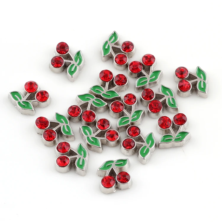 F118 Стразы подвески с фруктами и вишнями плавающая память стекло сделай сам