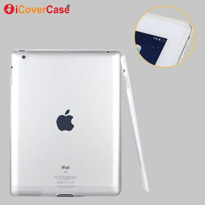 Защитный чехол для Apple iPad 4 3 2 iPad4 силиконовые чехлы прозрачный цвет мягкая кожа
