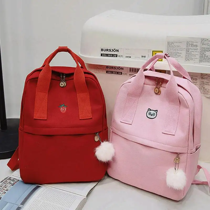Preppy Style Women Girls Canvas Backpack Teen Vintage Casual Shoulder School Backpack korean style Rucksack Mochila Feminina