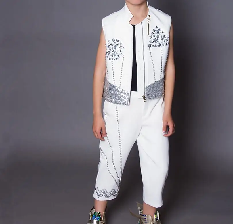 90-160 / Hot New Fashion Children's sleeveless stage vest performed by men and women | Тематическая одежда и униформа