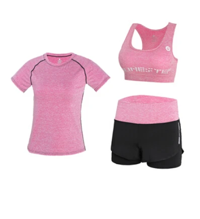 3 piece set 4 Брюки с высокой талией+ пальто с капюшоном+ футболка+ бюстгальтер+ шорты для женщин, для йоги, комплект из 5 предметов, для бега на открытом воздухе, быстросохнущая одежда для фитнеса, тренажерного зала, спортивный комплект - Color: 3 piece set 4