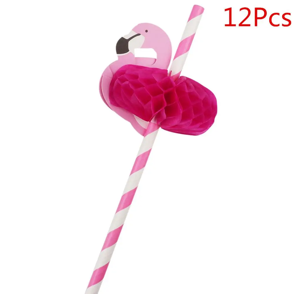 Pink Flamingo Straw Вечерние подарочные коробки с фруктами, арбузом, ананасом, Подарочная коробка, Пальмовые Листья, для летней вечеринки, для дня рождения, украшения для вечеринки в гавайском стиле - Цвет: Pink Flamingo Straw