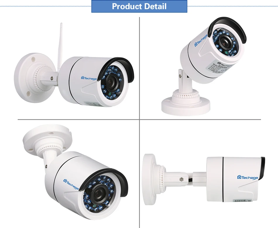 Techage 4CH 1080P Беспроводной NVR комплект 2MP CCTV система 1 ТБ HDD наружная IR Cut аудио Wifi ip-камера безопасности комплект видеонаблюдения