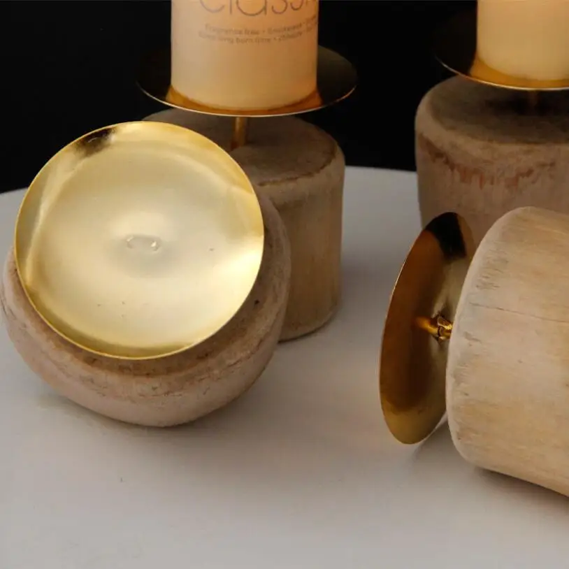 Винтажный Европейский подсвечник PINNY из натурального дерева европейские