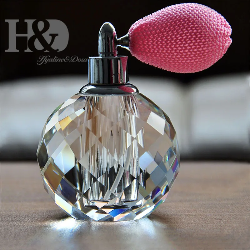 H & D 10 мл Прозрачный Кристальный Винтажный флакон для парфюма розовый короткий