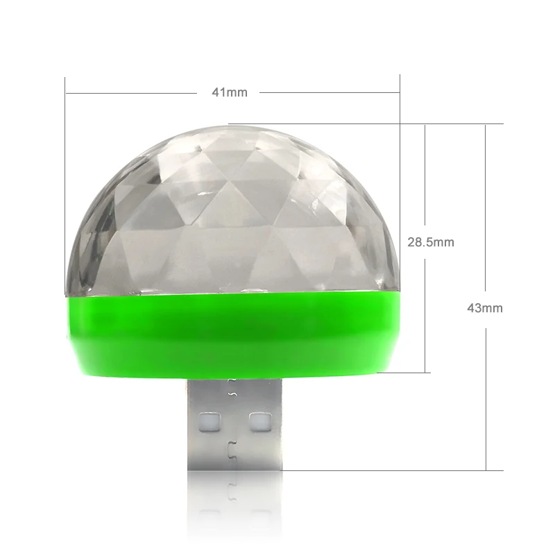 1 шт., классный мини USB светильник, атмосфера, DJ RGB, цветная музыкальная звуковая лампа для автомобиля, телефона, компьютера, ПК, музыкальный контроль, магический шар