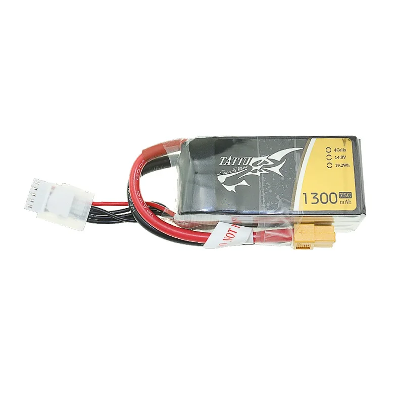 Аккумулятор Tattu 4S 75C 14,8 V 1300mAh 1550mAh 1800mAh Lipo Racing с разъемом XT60 для FPV квадрокоптера дрона радиоуправляемого вертолета автомобиля - Цвет: 4S 1300mah 75c