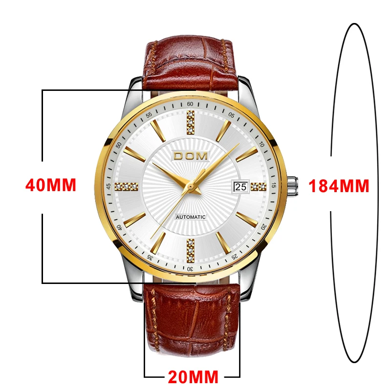 2018 Relojes DOM Мужские автоматические механические Спортивные часы мужские