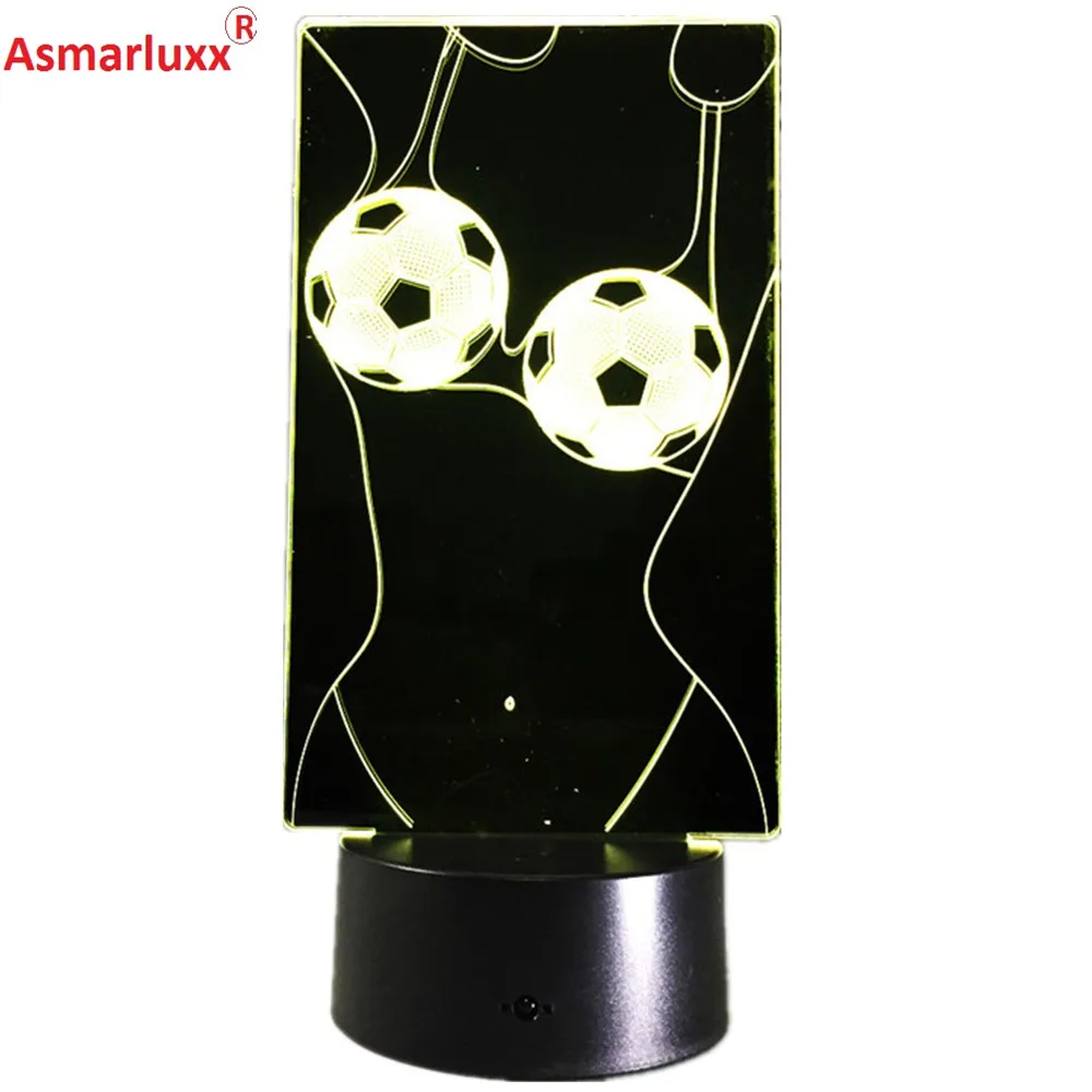 Новинка 3D светодиодный ночник для футбола акриловая красочная атмосферная лампа