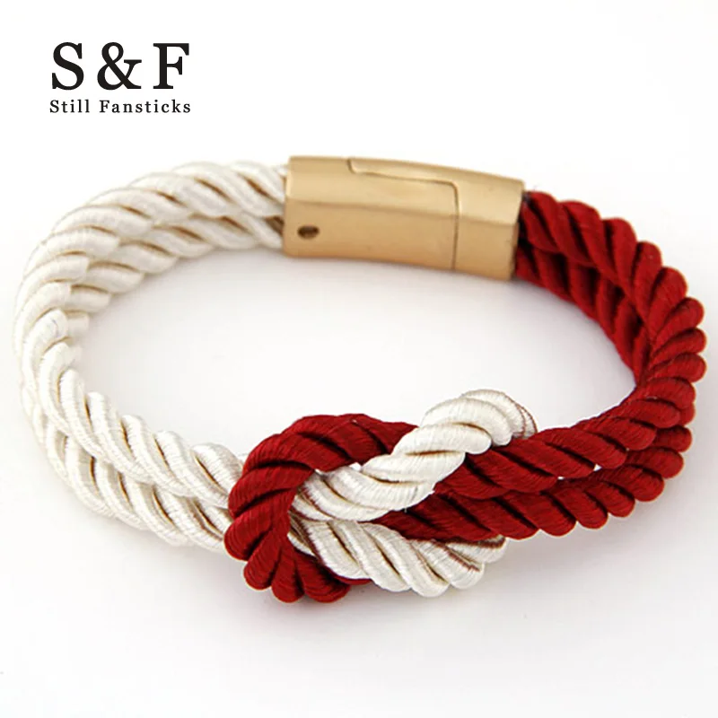 

NEW Magnet Bracelet Braided Nylon Rope Bracelet Fashion Man Strand Bracelets For Women Handmade Bangle 2017 Men Jewelry Homme