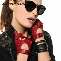 real leather gloves female fashion breathable thin nappa sheepskin driving wrist women gloves unlined el041n
