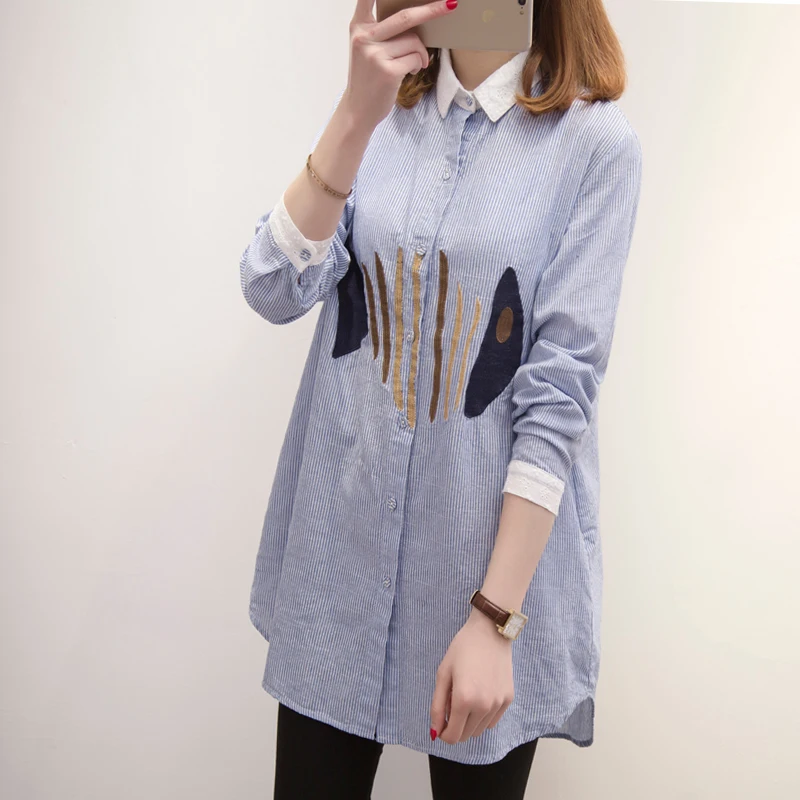 Платье для беременных рубашки 2018New Стиль Футболки Топы свободные средней длины в