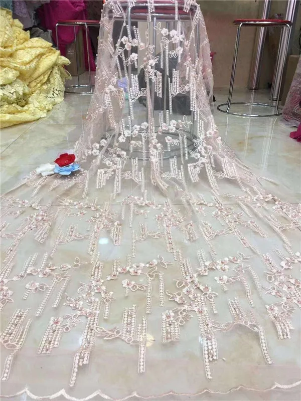 Африканская кружевная ткань 2019 бусин высококачественное кружево aso ebi сетчатая