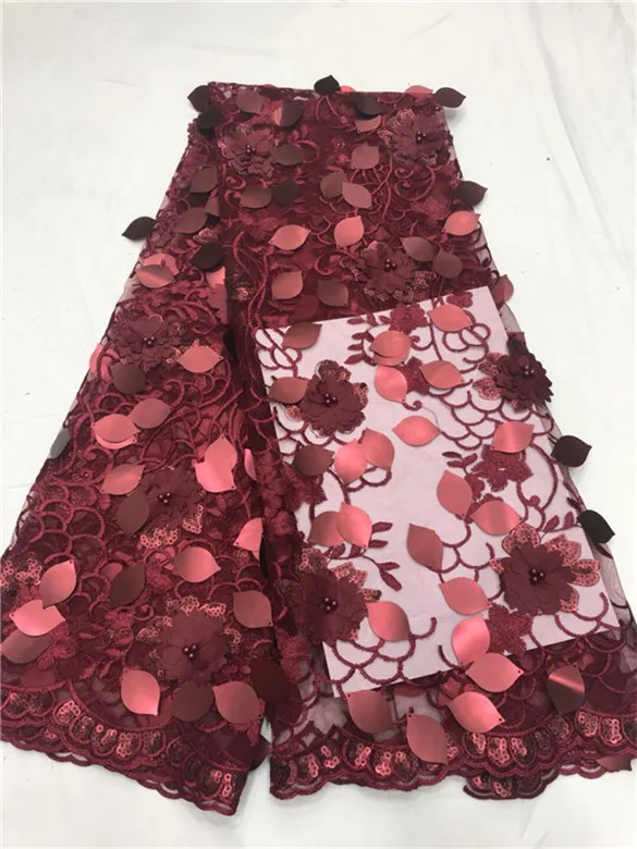 Французская 3D кружевная ткань новейшая африканская сетка тюль кружева