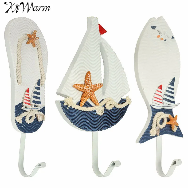 KiWarm в средиземноморском стиле морской под дерево пальто шляпа одежда полотенце