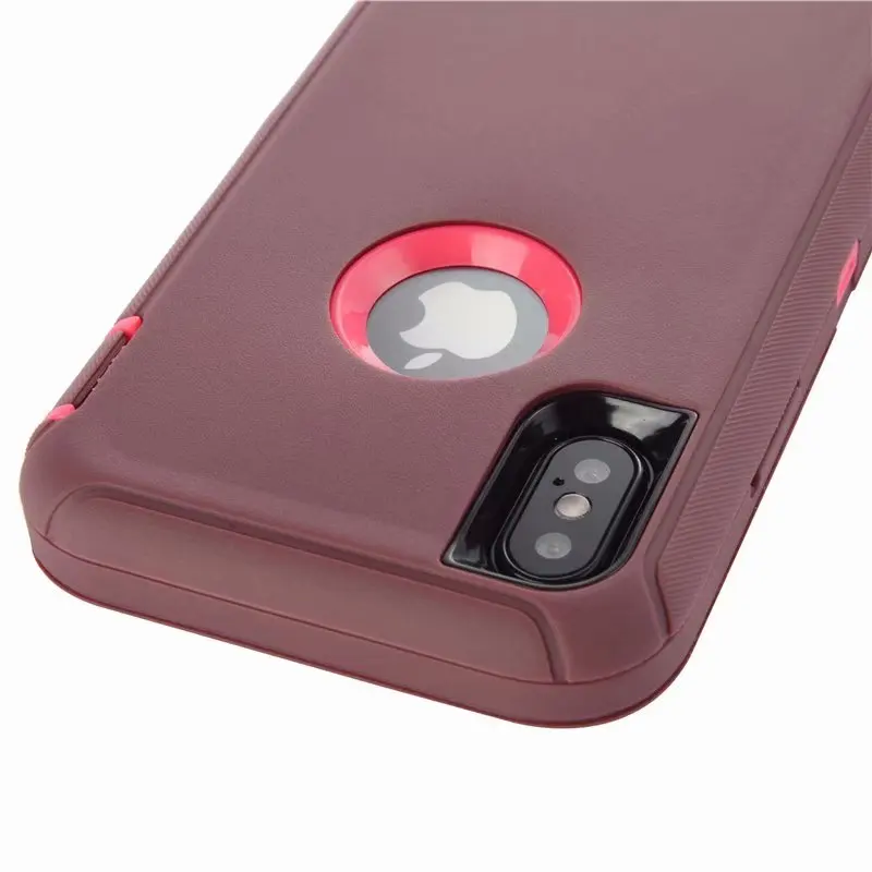 Защитный чехол для iPhone7 6 Plus 6s 8 8plus X 3 в 1 резиновый Гибридный тяжелый