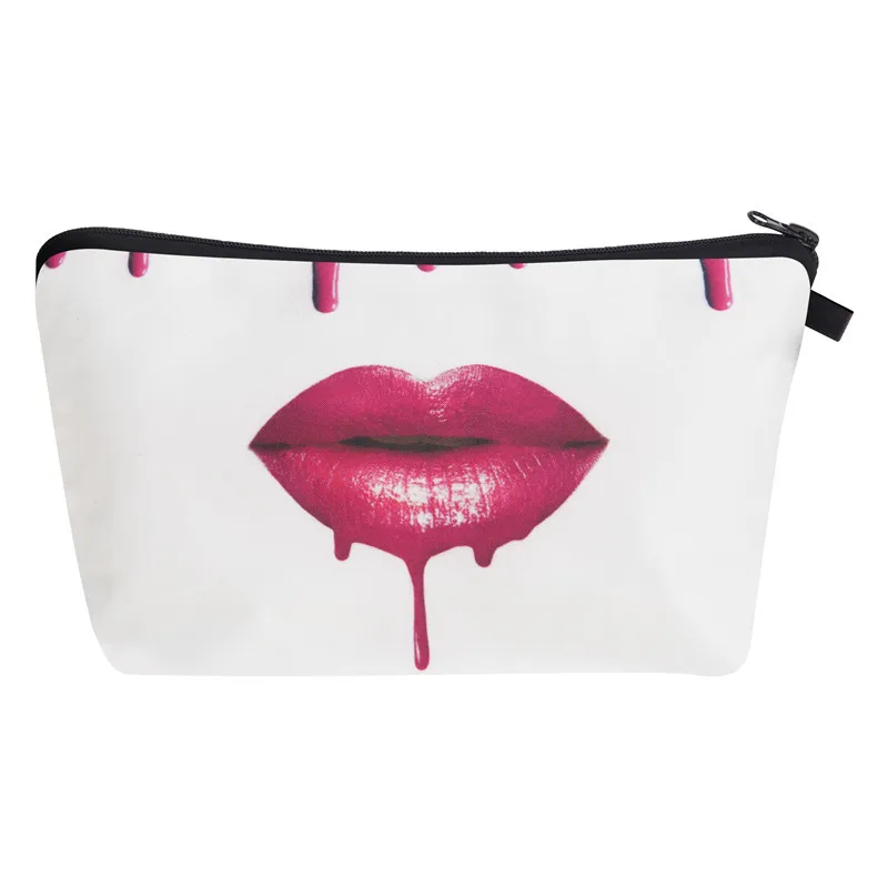 

2018 3D Printing Makeup Bags With Multicolor Pattern Cute Cosmetics Pouchs For Travel Ladies Pouch Women Cosmetic Bag