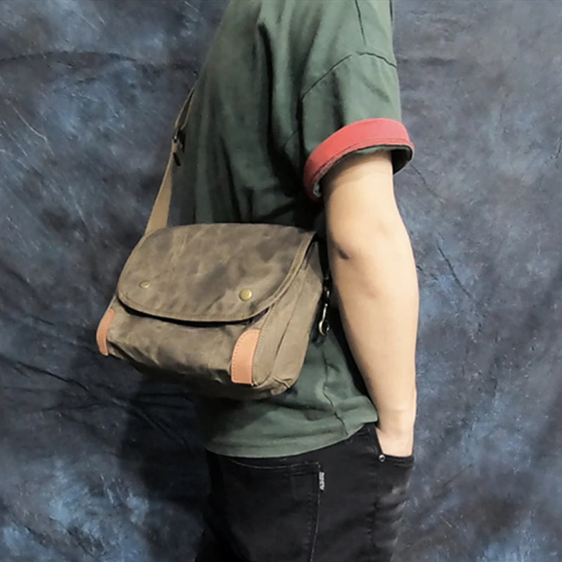 Мужская сумка-мессенджер LEACOOL многофункциональная Холщовая Сумка через плечо |