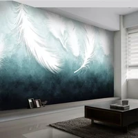 american modern white feather texture wall covering mural art wallpaper for living room tv sofa bedroom home decor 3d wall cloth