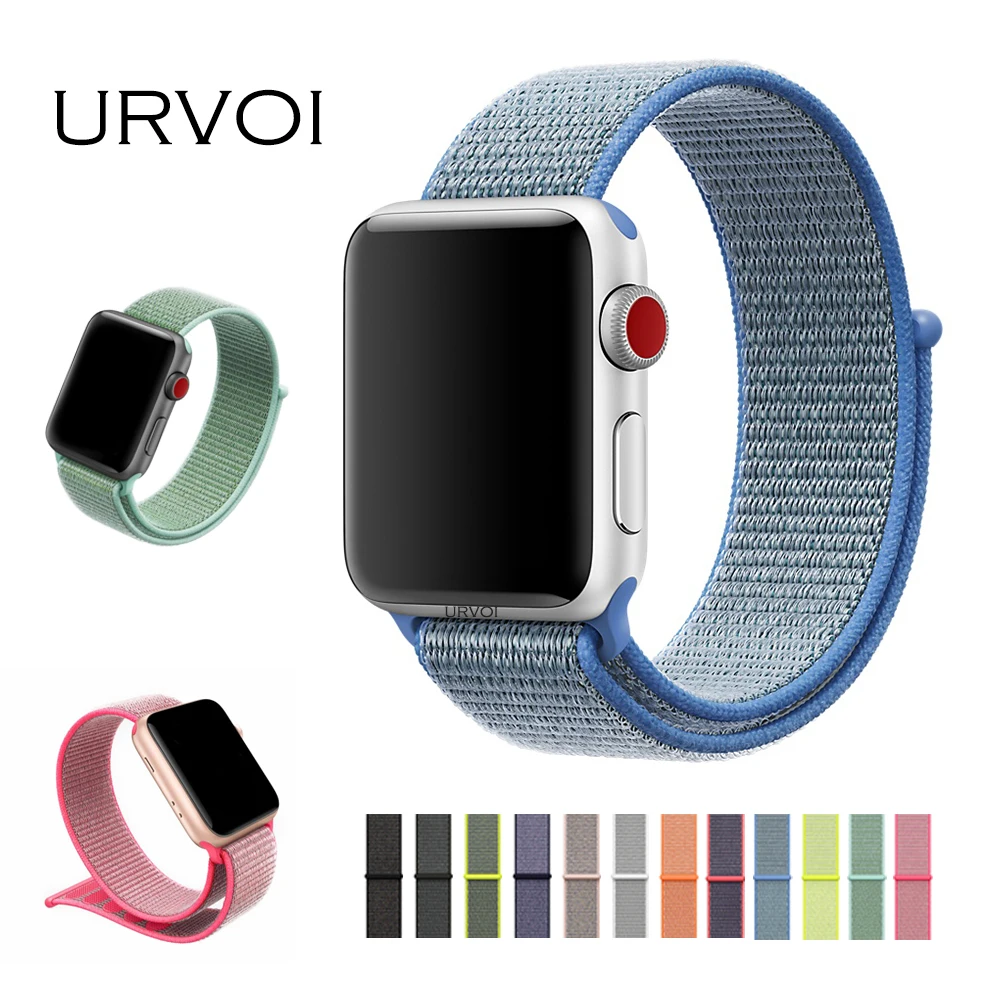 URVOI 2019 Спортивная петля для apple watch series 4 3 2 1 ремешок iwatch двухслойная тканая