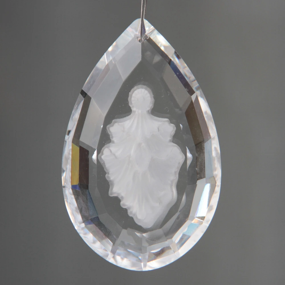 

100PCS/LOT 76mm Crystal Prism Teardrop Sandblasting Tree Crystal Penant for Chandelier Prism Parts Free Shipping