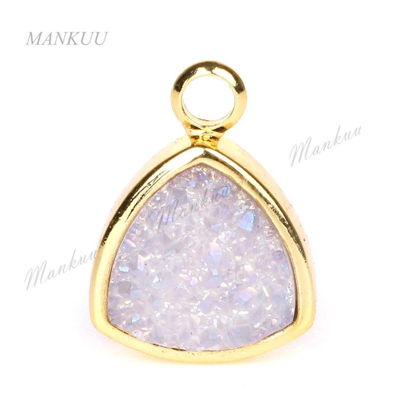 DP117 Друза Drusy титановая Прямоугольная форма медное ожерелье Подвеска Сделай Сам