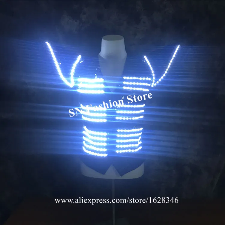 P54 Singer stage dance costumes bar KTV wears led costume luminous light perform dress clothe party glowing vest disco show | Дом и сад