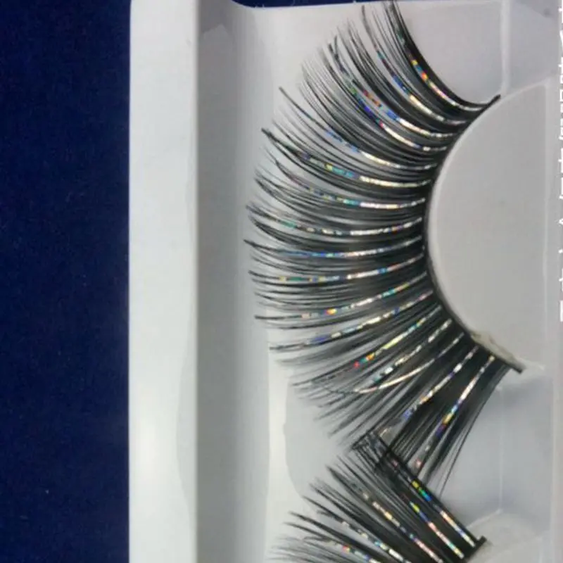 Черно-серебряные густые ресницы 100% чистые хлопковые подставки ручной работы