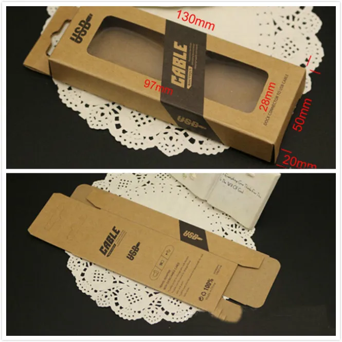 50 шт. универсальный кабель для мобильного телефона упаковка крафт бумаги