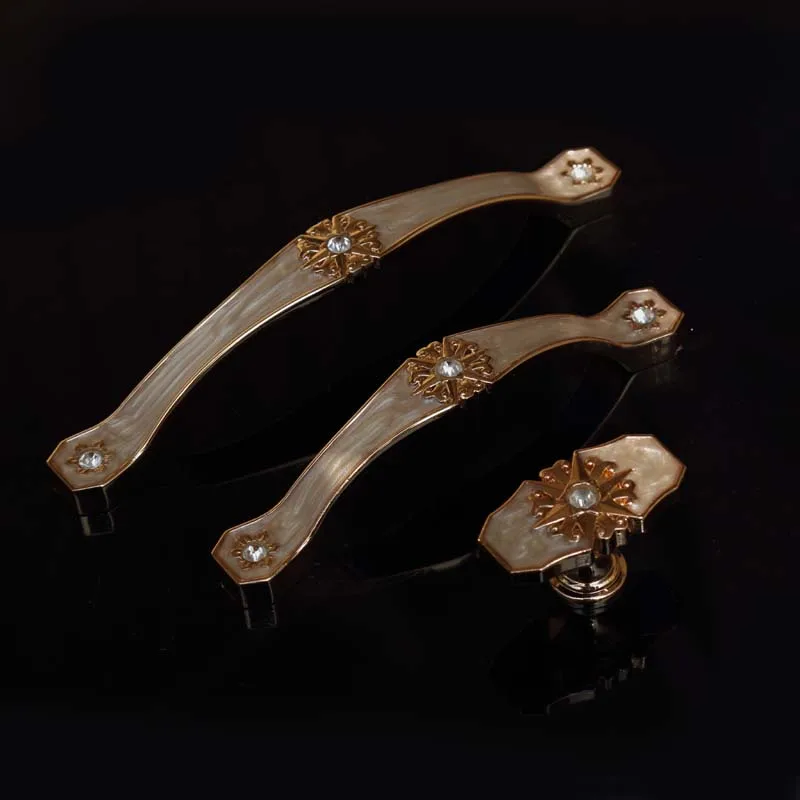 Европейский модный роскошный Янтарный Белый комод Дверная ручка кухонного шкафа