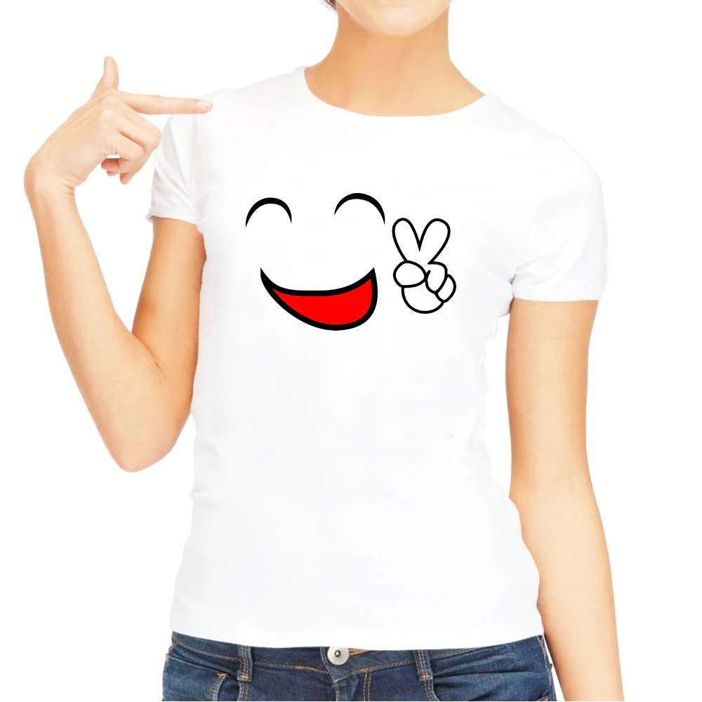 Peace Out Emoticon группа костюм футболка забавные для женщин футболки Harajuku летний топ