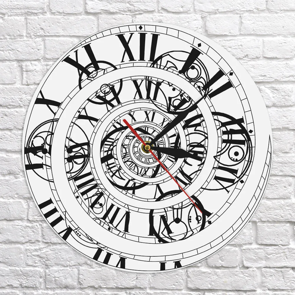 Часы-вихревые часы, винтажные классические настенные часы, кварцевые бесшумные римские цифры, настенные часы, часы для домашнего декора