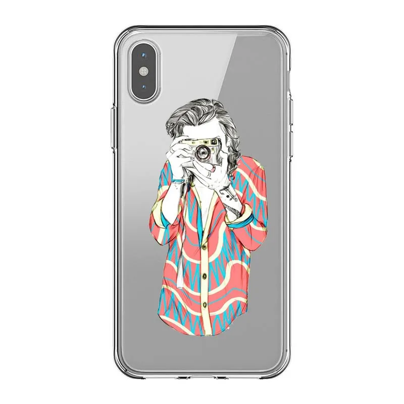 TPU Чехлы для телефонов One Direction Tattoos Harry Styles для iphone 5S SE 6 6S 7 7Plus 8 8 Plus X XR XS MAX XS мягкий черный Чехол - Цвет: TPU