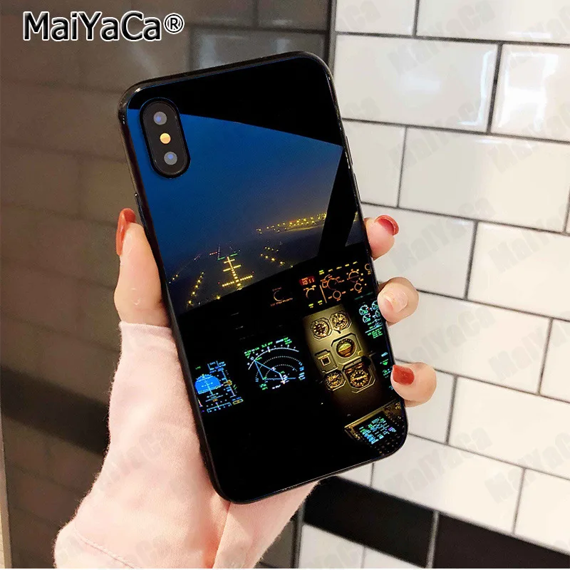 MaiYaCa cool aircraft airplane cockpit Phone Cover for Apple iphone 11 pro 8 7 66S Plus X 5S SE XS XR MAX | Мобильные телефоны и