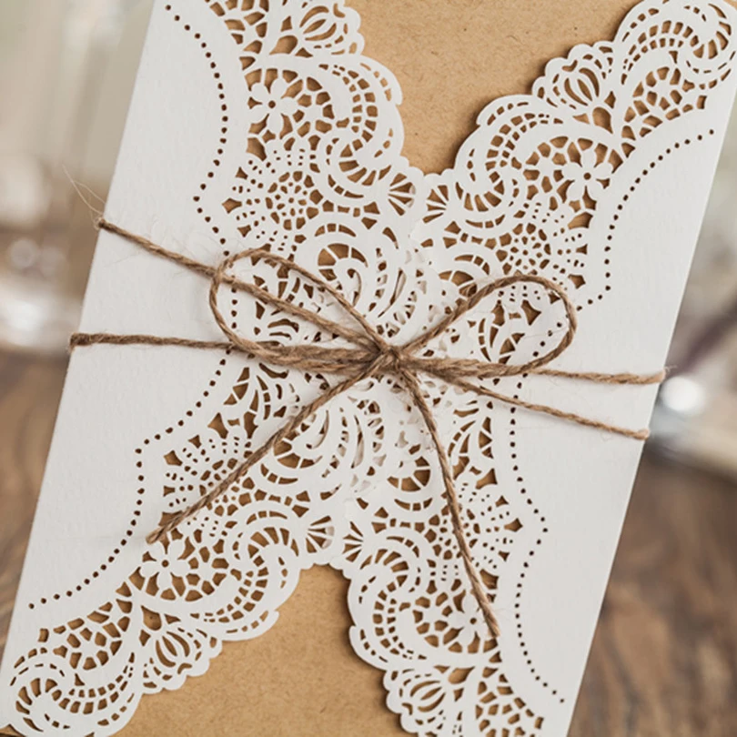 (100 шт./лот) Лазерная резка кружева индийские свадебные пригласительные открытки