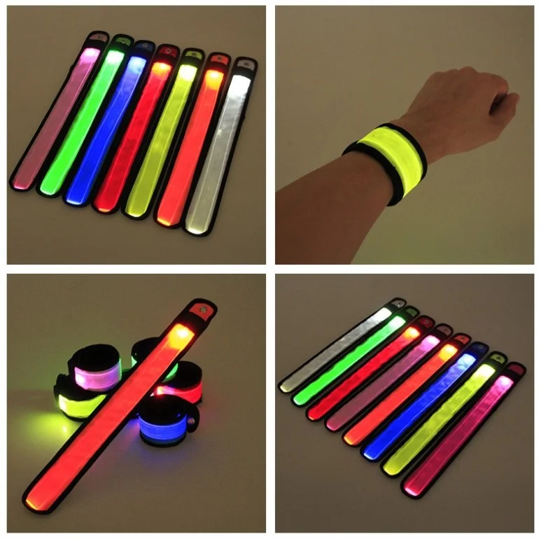 50pcs Nylon LED Sports Slap Wrist Strap Bands Wristband Light Flash Bracelet Glowing Armband Flare Party Concert wa3054 | Дом и сад