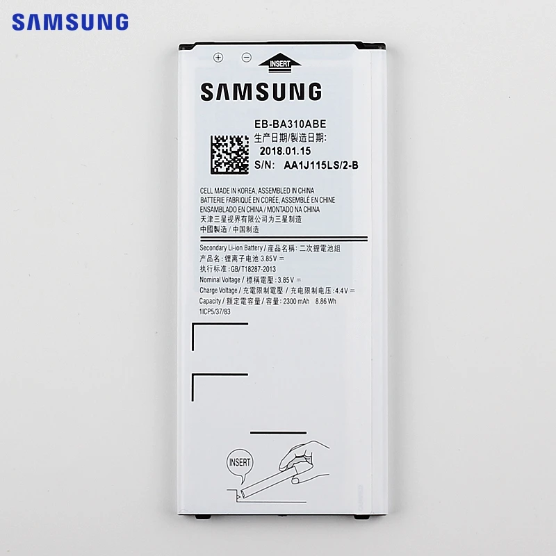 Samsung сменный аккумулятор EB-BA310ABE для samsung GALAXY A3 Edition A310 A5310A A310F SM-A310F 2300 мАч NFC