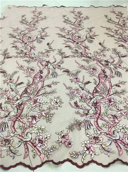 fancy ddp-5-1 embroidery French net African lace Fabric 3d flower Beaded Lace tulle mesh Fabric!! | Дом и сад
