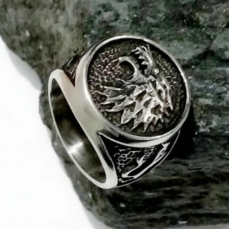 Для Мужчин's нержавеющая сталь кольцо властная Титан стальное в виде головы
