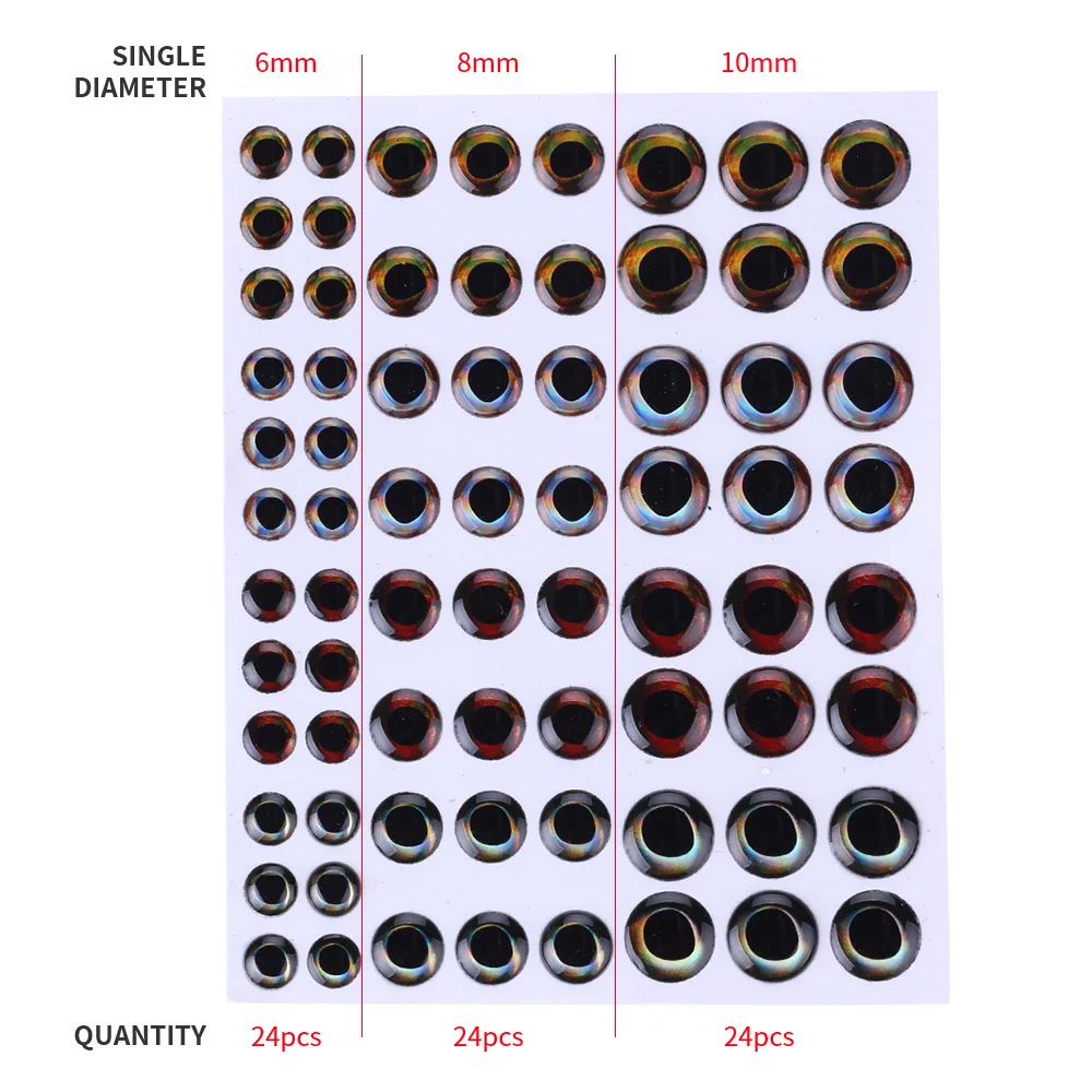 Рыболовная приманка HENGJIA 3D Eyes 72 шт. искусственная Реалистичная форель щука