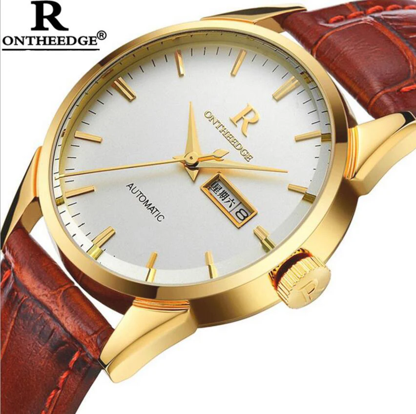 Мужские часы ONTHEEDGE роскошные модные мужские водонепроницаемые Erkek kol saati для