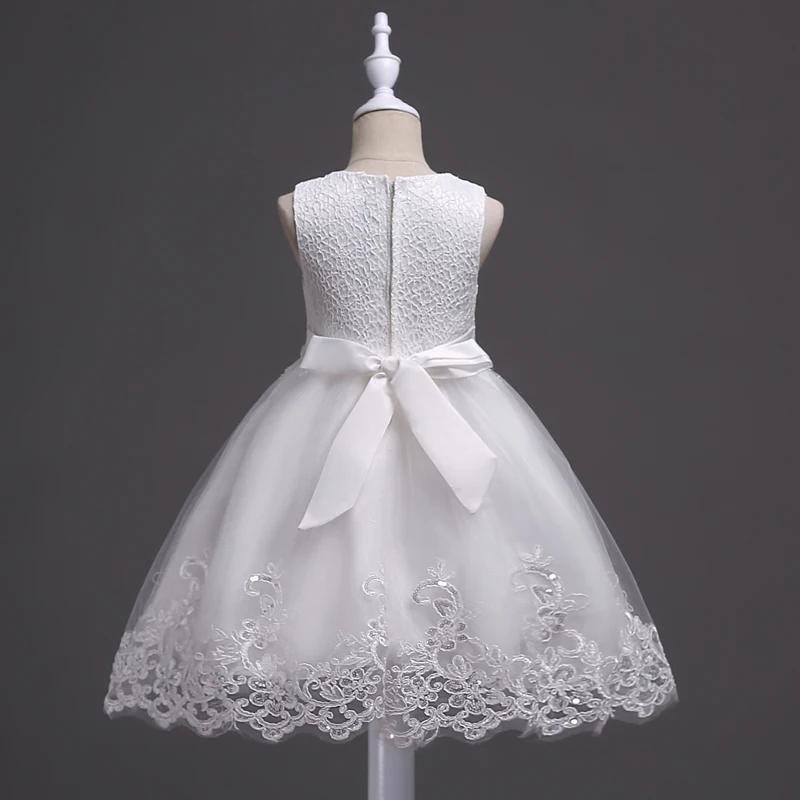 Girl Dress Christmas Sleeveless Embroidery Lace Baby Summer 2018 elegant Princess Party girls Wedding Flower dresses | Детская одежда и