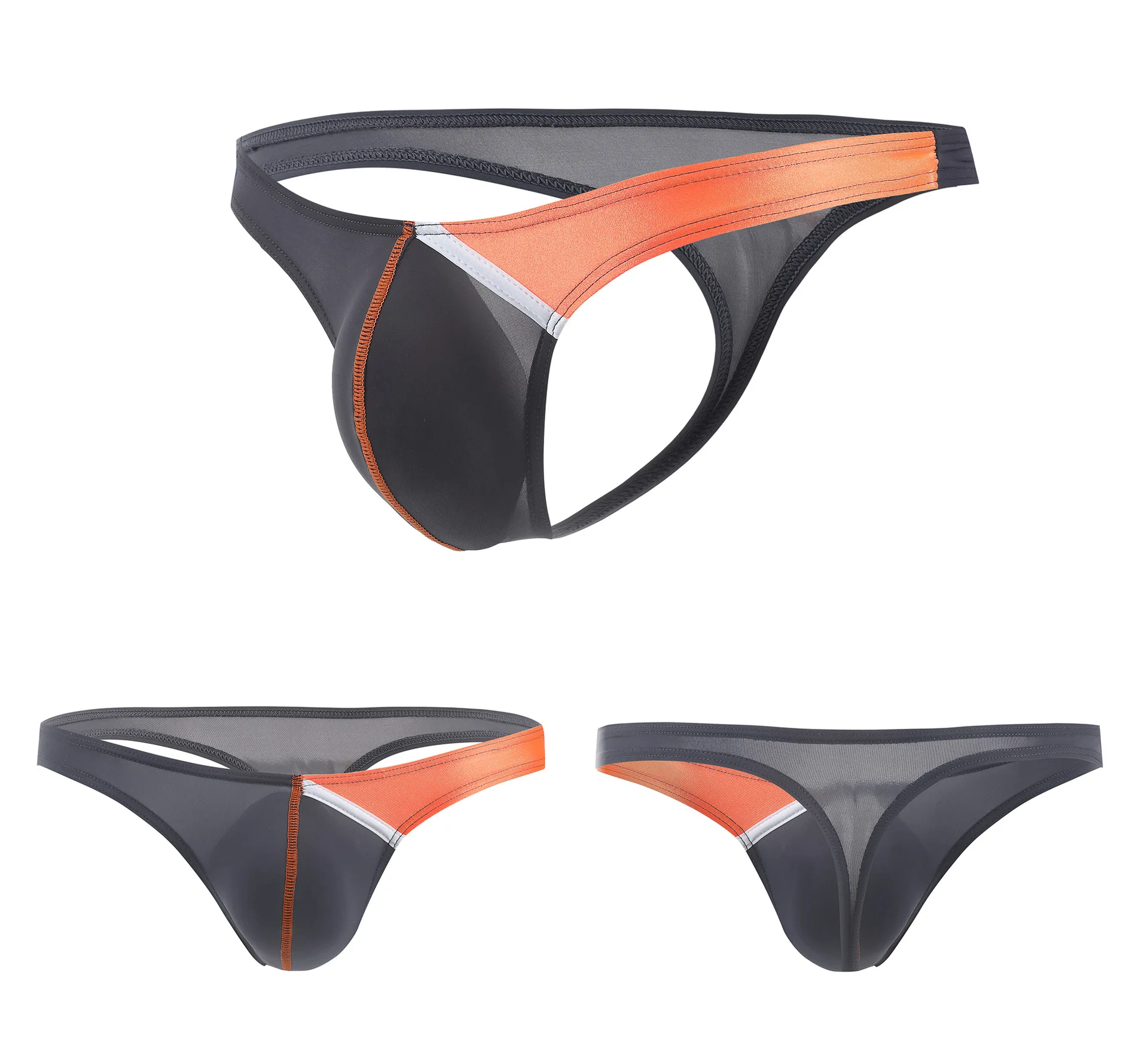 2019 Sexy Thongs Underwear For Men G-string Ultr-thin Ice Silk Low Waist Panties Man U Convex Pouch Underpants M-XXL jockstrap |