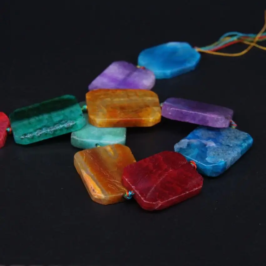 15 5 дюйма/нить натуральные Агаты Mixtz с венами дракона прямоугольная плита