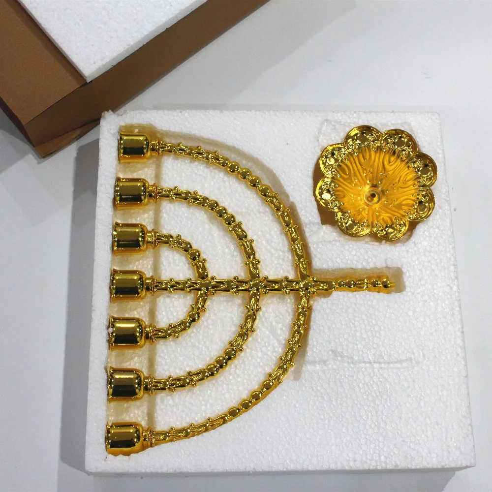 Латунь Медь 13 дюймов винтажный держатель Menorah Judaica из Jerusalem подарок